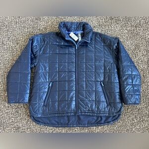Lou & Grey navy blue Quilted Puffer Jacket with Stand-Up Collar size XL